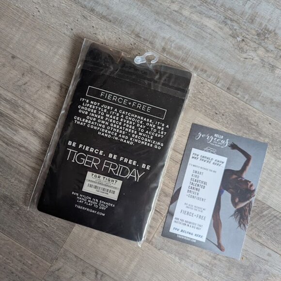 NWT- Tiger Friday * Stirrup Tights - Black * Adult M/L - Picture 3 of 4